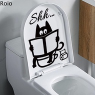 ROIO Waterproof Toilet Wall Sticker Shh... Removable Bathroom Door Decals Cartoon DIY Bathroom Door 