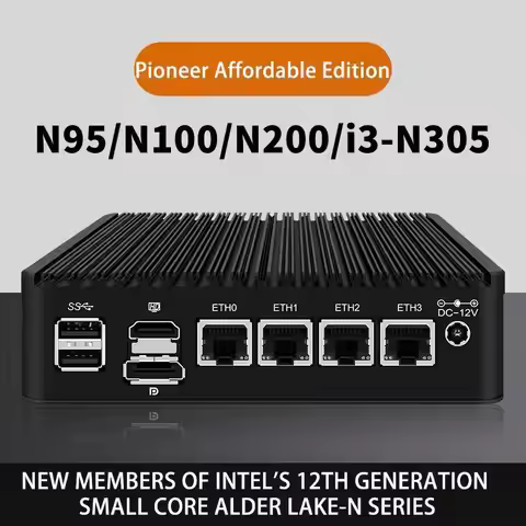 CWWK 12th Gen Firewall Router Intel i3 N305 N200 N100 Mini PC 4xi226-V 2.5G Proxmox Host Fanless ind