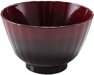 Fukui Craft Miso Soup Bowl, Chrysanthemum Soup Bowl, Made in Japan, Dishwasher Safe, Red Bokashi