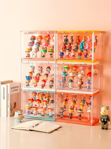 30x17x23cm Acrylic Blind Showcase Action Figures Storage Box Dolls Display Dust-proof Model Art-craf