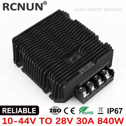 RCNUN Step Up/Down Transformer 10-44V 12V 24V 36V to 28V 30A DC DC Boost-Buck Converter 840W for Veh