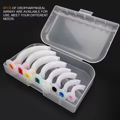 8Pcs Disposable Oropharyngeal Airway Emergency Aid Airway Tube Gas Guide Tube for Assistance Orophar