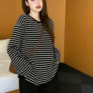 Long-sleeved T-shirt from loose Korean style plaid shirt M2588