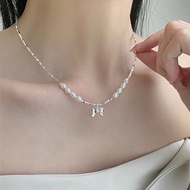 Welfare Style Necklace Female suzyacc kr Light Luxury Niche Pearl Broken Silver 2023 Simple Temperam