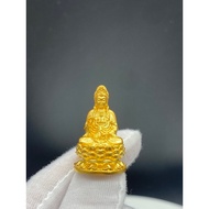 {Jing Lun} Sterling Silver Guanyin Gold-Plated Bodhisattva