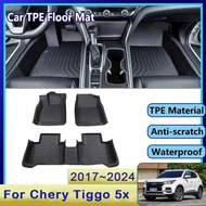 Car Floor Mat For Chery Tiggo 4 5x Pro EMC Wave 3 2017~2024 Luxury Waterproof Mud Carpet TPE Foot Pa