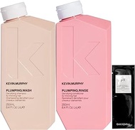 Kevin Murphy Plumping Wash and Rinse 8.4 Fl Oz with pH Labs Pure Straight Post-Treatment Shampoo 10 ml (M0-NF9A-YNLY), 1.0 Count,8.4 ounces