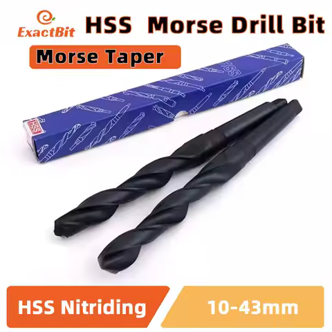 ExactBit HSS Morse Taper Shank Twist Drill Bit 10-43mm Nitrided Heavy Duty Drill for Cast Iron Steel