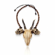 Tribal Skull & Deer Head Necklace