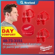 Milwaukee Earbuds / Milwaukee Earplug / Reusable Corded Ear Plugs 3 Pack (48-73-3151)