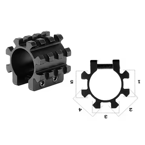 Tactical 5 Position Tri Rail Scope Mounts 25.4mm Ring, 20-28mm To 20mm Rail Barrel Mount for Remingt