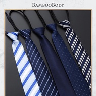 Gentlemen Neck Tie Smart Zip Tie Business Easy No Knot Rubber Formal Tuxedo Tie 48CM x 8CM