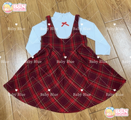 BN babyblue ชุดเซ้ตแฟชั่นเด็กหญิง รหัส REFA ชุดเซ็ตเอี๊ยมลายสก๊อตสีแดงสุดน่ารัก