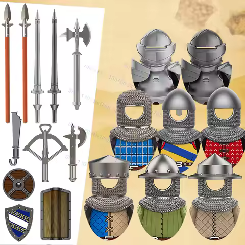 Military crossbow soldiers Characters moc Middle Ages mini Action Figures Mini Building Blocks Brick