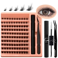 GROINNEYA Clusters Lashes Kit DIY Eyelashes Fluffy Lashes Clusters Set Eyelash Extension Kit Makeup