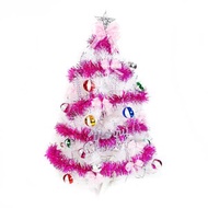 [特價]3尺90cm白松針葉聖誕樹-繽紛馬卡龍粉紫系+不含燈