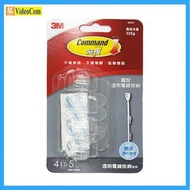3M - 3M COMMAND 無痕 37017 透明電線掛鉤-圓型掛勾-免鑽掛勾 [平行進口]