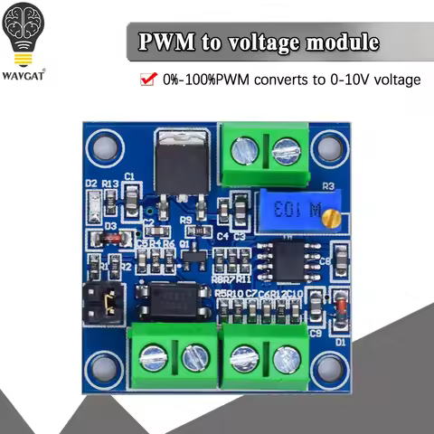 PWM to Voltage Converter Module 0%-100% to 0-10V for PLC MCU Digital to Analog Signal PWM Adjustabl 