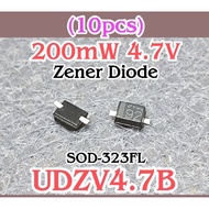 10pcs Diode zener UDZV4.7B SMD 4.7v 200mW 4.7v SOD-323FL, Zener Diode mark 92