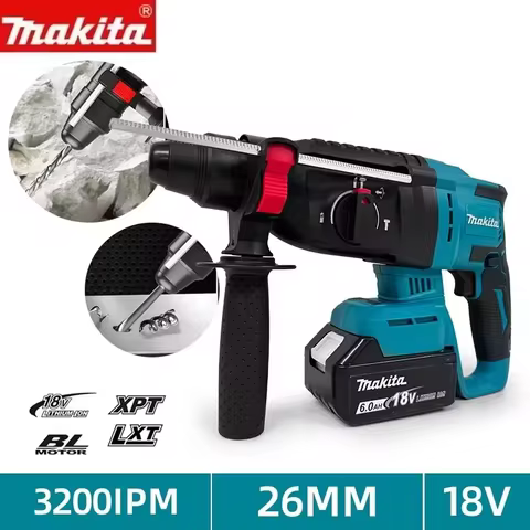 Makita DHR242 Brushless Cordless Rotary Hammer Drill 18V LXT® Li-ion 26mm Concrete 4700 IPM 3-Mode H