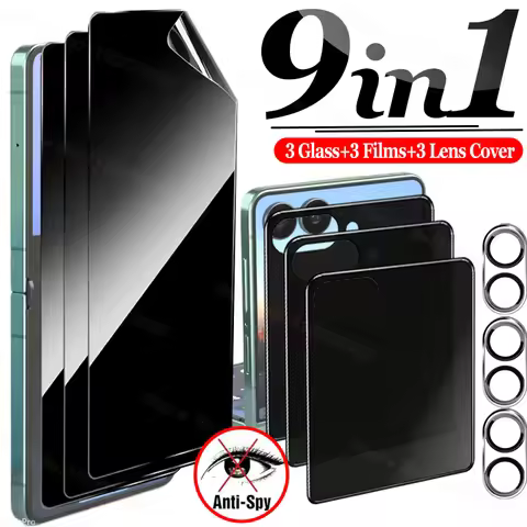 Privacy Hydrogel Film Screen Protector for Samsung Galaxy Z Flip 7 6 AntiSpy Back Tempered Glass Len