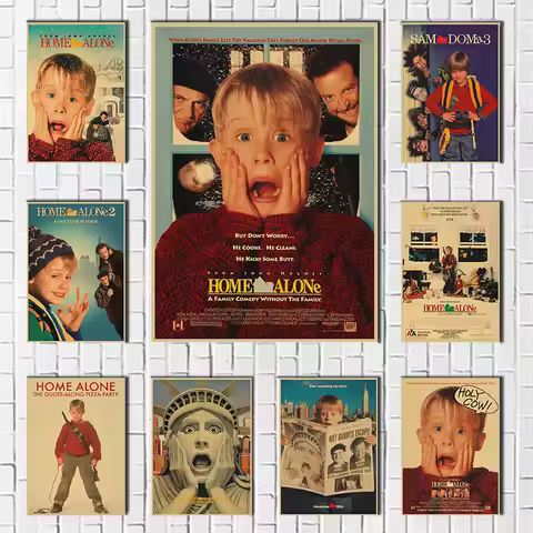 Home Alone Movie Poster Creative Personality Retro Poster Modern Fashion Decoration Painting Art Pai