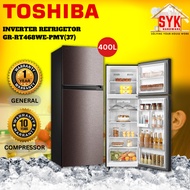 SYK Toshiba GR-RT468WE-PMY(37) 2 Door Refrigerator Fridge Inverter Home Kitchen Appliances Peti Seju