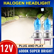 2Pcs Super White Halogen Bulb H1 H3 H4 H7 H9 H11 9006 Car Halogen Fog Light Bulb 100W 12V 6000K Motorcycle Car Headlight Lamp Accessories