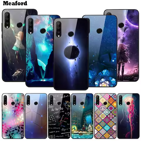 For Huawei P30 Lite Cases P30Pro P20pro P20Lite Luxury Tempered Glass Hard Back Cases for Huawei P20