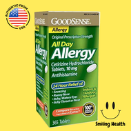 GoodSense All Day Allergy Cetirizine HCl Tablets 10 mg Antihistamine for Allergy (365 Count)