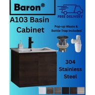 [Brand New] Baron A103 Stainless Steel Basin Cabinet Set With Inset Basin