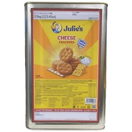 [BISKUT TIN] JULIE'S CHEESE CRACKERS 3.5KG BISKUT MASIN BULAT RASA KEJU TRADITIONAL 1TIN HALAL