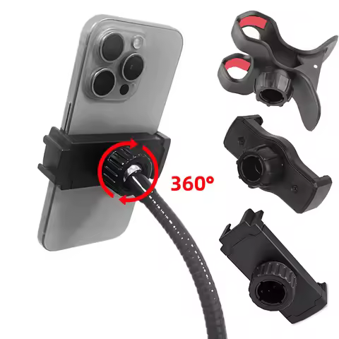 Universal Extendable Clip Holder with 17mm Ball Head for Mobile Phones Cellphones Smartphones Tablet