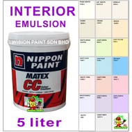 5L ( 5 Litre ) Nippon Paint MATEX CC COLOUR CREATIONS Interior Super Matex - Cat Dalam