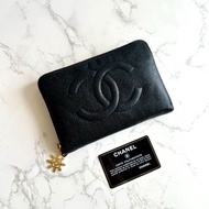 絕版中古包 Chanel 黑色魚子醬長夾 錢包 皮夾 手機包 二手古董包