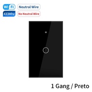 【SAIMILI】Tuya WiFi Smart Light Switch Neutral Wire/No Neutral Wire Required Wall Touch Switch 1/2/3 