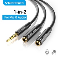 Vention 3.5mm audio splitter extension cord jack 3.5mm 1 male to 2 female microphone Y splitter auxiliary cable adapter