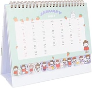 Toyvian Desk Desktop 2023- Small Standing Calendar 2023 Office Desk Calendar 2023 Cute Flip Calendar Spiral Calendar Cartoon Desktop Calendar Lovely Calendar for Women