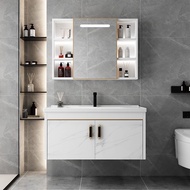 【SG Sellers】Bathroom Vanity Bathroom Cabinet Mirror Cabinet  Bathroom Mirror Cabinet Vanity cabinet Aluminum Bathroom Cabinet Basin Full Sets Cabinets Set Hand Washing Washbasin