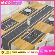 PVC Place Mat for Dining Table Set Oil Proof Non-slip Waterproof Placemats Striped Jacquard Dish Mat Dining