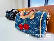 香港現貨 全新 有單 村上隆 LV x TM Micro Speedy Denim Cerise Bag Charm