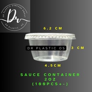 2oz Round Container [ 100sets± ] EC E622C - Disposable Plastic PET Food Container - BEKAS SOS 2OZ