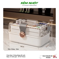 Cốp 3 tầng đựng đồ nail phụ kiện mi hộp y tế nhỏ gọn chuyên dụng và cao cấp