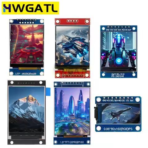 TFT Display 0.96/1.3/1.44/1.77/1.8/2.0 inch IPS 7P SPI HD 65K TFT Full Color LCD Module ST7735 Drive