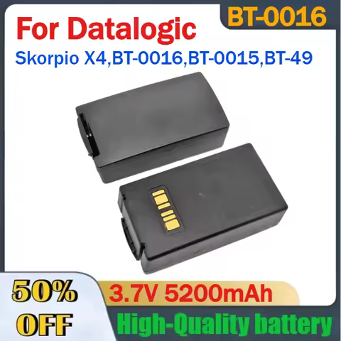 High-Quality 3.7V 5200mAh Replaceable Lithium Battery for Datalogic Skorpio X4,BT-0016,BT-0015,BT-49