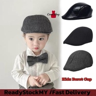 Topi Kids Baharu Fesyen Retro Caps Baby Warm Tweed Beret Boys Forward Hat TideChildren Hat Beret(54C
