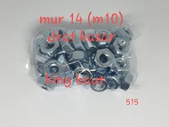 (paket 50 pcs) mur 14 (m10) drat kasar (putih)