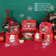 Christmas Cupcake Box 1/2/4/6 Cavity Handheld Muffin Cup Packaging Box Christmas Eve Apple Gift Box 