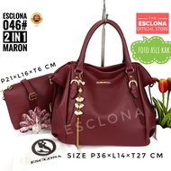 Esclona Tas Wanita Import Batam Branded Bag Selempang Cewek Fashion Handbag Jinjing Kantor Kerja