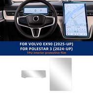 For Volvo EX90 Polestar 3 2023-2025 Carbon Fiber Interior Film TPU Screen Dashboard Protective Film 